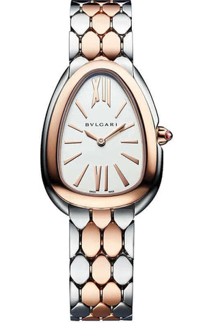 Bvlgari Serpenti Seduttori White Dial Two Tone Steel Strap Watch for Women - SERPENTI103277