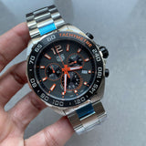 Tag Heuer Formula 1 Chronograph Ceramic Black Dial Silver Steel Strap Watch for Men - CAZ101AH.BA0842