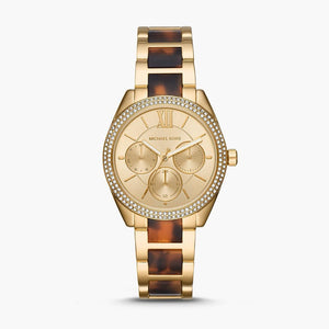 Michael Kors Janelle Chronograph Gold Dial Two Tone Steel Strap Watch For Women - MK7133