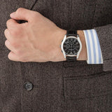 Emporio Armani Valente Chronograph Black Dial Black Leather Strap Watch For Men - AR1633