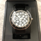 Marc Jacobs Amy Black Dial Black Leather Strap Watch for Women - MBM1163
