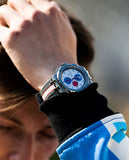 Maurice Lacroix Aikon Chronograph Special Edition Mahindra Racing Silver Dial Grey Rubber Strap Watch for Men - AI1018-TT031-130-2