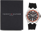 Tommy Hilfiger Drew Black Dial Black Rubber Strap Watch for Men - 1791064