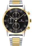 Tommy Hilfiger Analog Black Dial Two Tone Steel Strap Watch for Men - 1791539