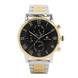 Tommy Hilfiger Analog Black Dial Two Tone Steel Strap Watch for Men - 1791539