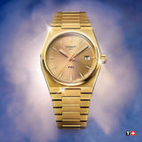 Tissot PRX Gold Dial Gold Steel Strap Watch for Men - T137.210.33.021.00
