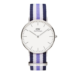 Daniel Wellington Classic Trinity White Dial Three Tone Nylon Strap Watch For Women - 0609DW