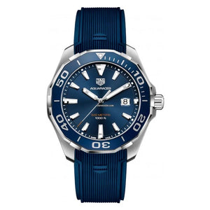 Tag Heuer Aquaracer Blue Dial Blue Rubber Strap Watch for Men - WAY111C.FT6155
