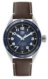 Tag Heuer Autavia Calibre 5 Automatic Blue Dial Brown Leather Strap Watch for Men - WBE5116.FC8266