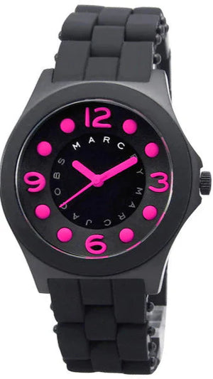 Marc Jacobs Pelly Black Dial Black Silicone Strap Watch for Women - MBM2530