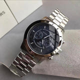 Michael Kors Hunger Stop 100 Series Navy Blue Dial Silver Steel Strap Watch for Women - MK5814