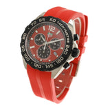 Tag Heuer Formula 1 Chronograph Red Dial Red Rubber Strap Watch for Men - CAZ101AN.FT8055