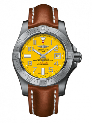 Breitling Avenger 11 Seawolf Stainless Steel Cobra Yellow Dial Mens Watch - A1733110/I519/434X