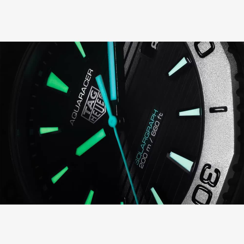 Tag Heuer Aquaracer Professional 200 Solargraph Quartz Black Dial Silver Steel Strap Watch for Men - WBP1180.BF0000
