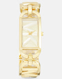 Michael Kors Empire Three Hand Gold Dial Gold Steel Strap Watch For Women - MK7406