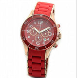 Marc Jacobs Rock Chronograph Red Dial Red Silicone Strap Watch for Women - MBM2577