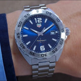 Tag Heuer Formula 1 Stainless Steel 41mm Blue Dial Silver Steel Strap Watch for Men - WAZ1118.BA0875