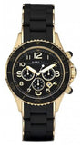 Marc Jacobs Rock Chronograph Black Dial Black Silicone Strap Watch for Women - MBM2552