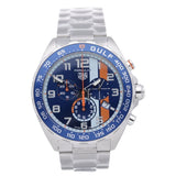 Tag Heuer Formula 1 Gulf Edition Chronograph Blue Dial Silver Steel Strap Watch for Men - CAZ101AT.BA0842