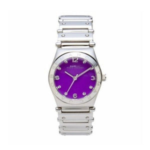 Marc Jacobs Amy Purple Dial Silver Steel Strap Watch for Women - MBM8560