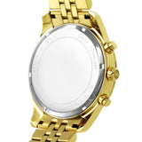 Michael Kors Lexington Chronograph Black Dial Gold Steel Strap Watch for Men - MK8286