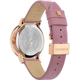 Versace Virtus Quartz Grey Dial Pink Leather Strap Watch for Women - VEHC00319