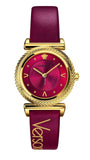 Versace V-Motif Red Dial Red Leather Strap Watch for Women - VERE00418