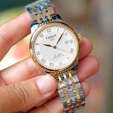 Tissot T Classic Le Locle Powermatic 80 Silver Dial Two Tone Steel Strap Watch For Men - T0064072203301