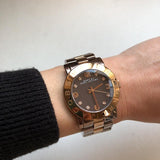 Marc Jacobs Amy Grey Dial Two Tone Steel Strap Watch for Women - MBM3195