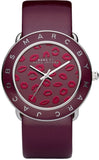 Marc Jacobs Amy Red Dial Burgundy Leather Strap Watch for Women - MBM1162