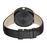 Versace V-Metal Icon Black Dial Black Leather Strap Watch For Men - VQL030015