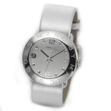 Marc Jacobs Amy Silver Dial Silver Leather Strap Watch for Women - MBM8626