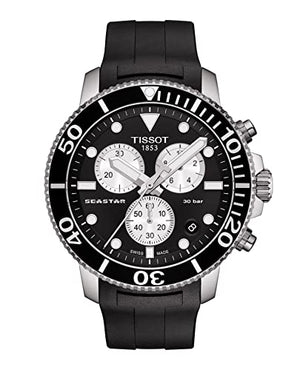 Tissot Seastar 1000 Chronograph Black Dial Black Rubber Strap Watch For Men - T120.417.17.051.00