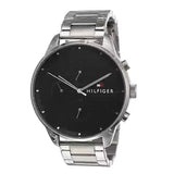 Tommy Hilfiger Chase Quartz Black Dial Silver Steel Strap Watch For Men - 1791485