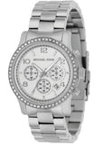 Michael Kors Brinkley Silver Dial with Diamonds Silver Steel Strap Watch for Women - MK5083