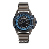 Versace icon Active Chronograph Black Dial Black Silicone Strap Watch For Men - VEZ700622