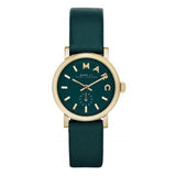 Marc Jacobs Baker Mini Green Dial Green Leather Strap Watch for Women - MBM1272
