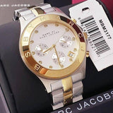 Marc Jacobs Blade Chronograph Silver Dial Two Tone Steel Strap Watch for Women - MBM3177