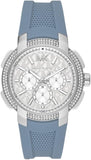 Michael Kors Sidney Chambray Multifunction Blue Dial Blue Silicone Strap Watch For Women - MK7220