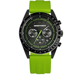 Emporio Armani Sports Analog Black Dial Green Rubber Strap Watch For Men - AR6115