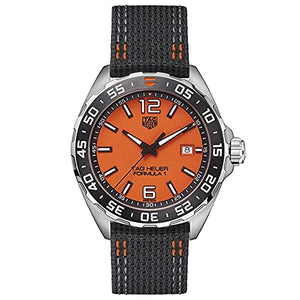 Tag Heuer Formula 1 Quartz Orange Dial Black Nylon Strap Watch for Men - WAZ101A.FC8305