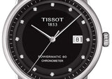 Tissot T Classic Luxury Powermatic 80 Black Dial Silver Steel Strap Watch For Men - T086.408.11.056.00