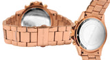 Michael Kors Everest Chronograph Black Dial Rose Gold Steel Strap Watch For Women - MK5875