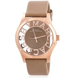 Marc Jacobs Henry Dinky Skeleton Beige Dial Beige Leather Strap Watch for Women - MBM1245