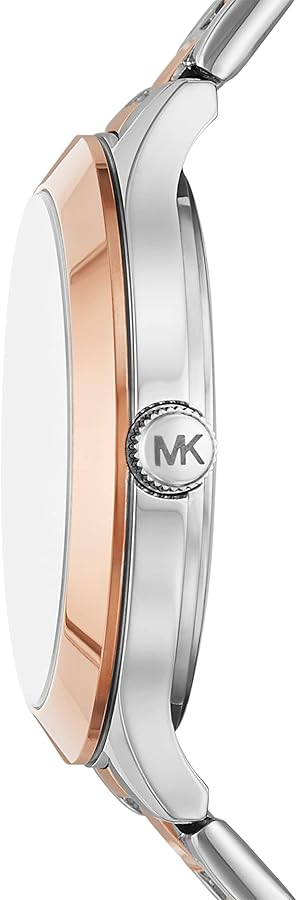 Michael Kors Slim Runway Crystals Silver Dial Two Tone Steel Strap Watch for Women - MK1045