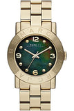 Marc Jacobs Amy Green Dial Gold Steel Strap Watch for Women - MBM8609
