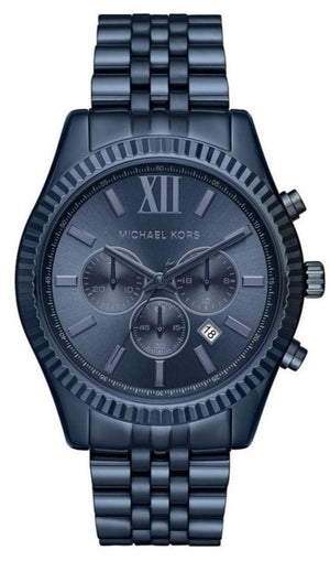 Michael Kors Lexington Chronograph Blue Dial Blue Steel Strap Watch for Men - MK8480