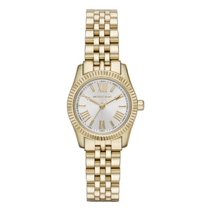 Michael Kors Lexington Quartz Silver Dial Gold Steel Strap Watch For Women - MK3229