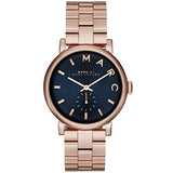Marc Jacobs Baker Blue Dial Rose Gold Steel Strap Watch for Women - MBM3330