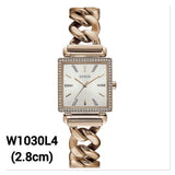 Guess Vanity Diamonds Silver Dial Gold Steel Strap Watch for Women - W1030L4